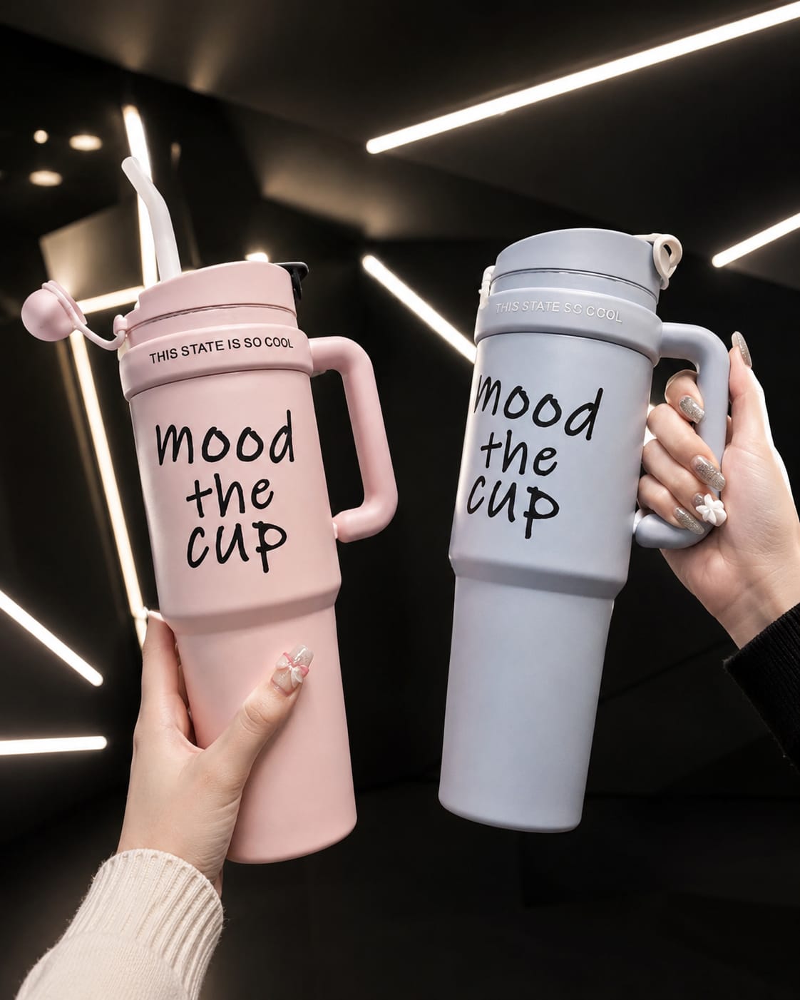 Mood The Cup Premium Insulated Tumbler with Handle & Straw