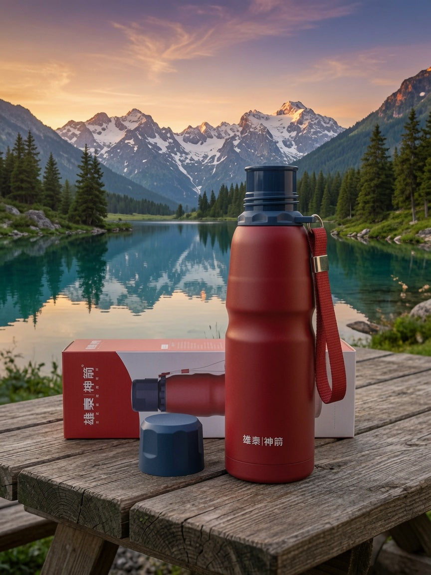 XiongTai ShenJian 500ml Stainless Steel Vacuum Thermos Flask - Red