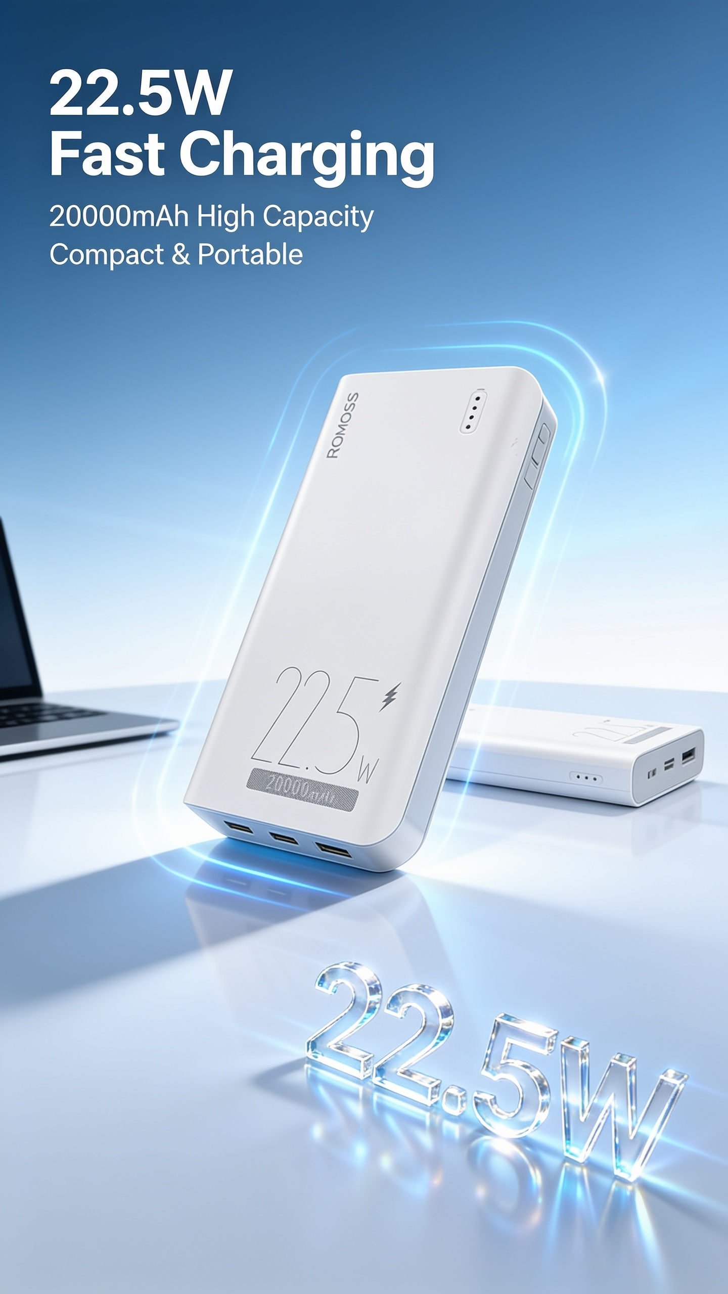 ROMOSS Power Core 20000Mah Pro – 22.5W Fast Charging Power Bank