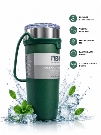 TYESO® Vacuum Insulated Tumbler – 710ml Premium Stainless Steel Travel Tumbler