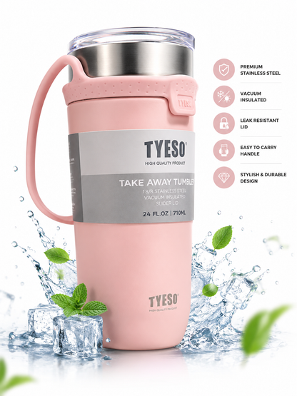 TYESO® Vacuum Insulated Tumbler – 710ml Premium Stainless Steel Travel Tumbler