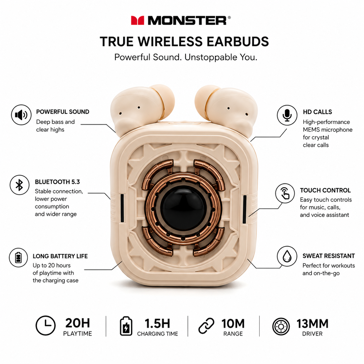 Monster Maxtar MQT57 Gaming Earbuds