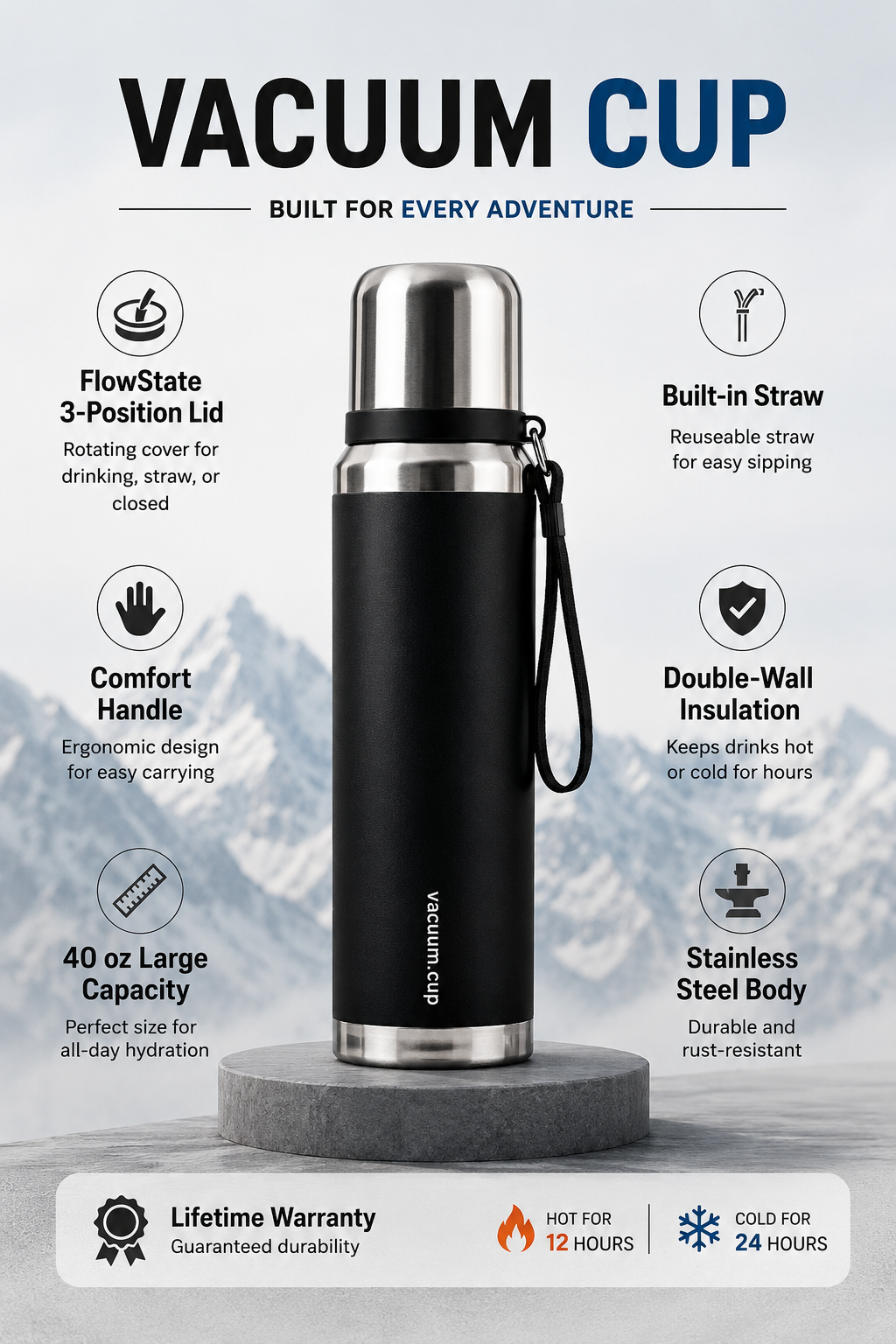 🔥 Keep Every Sip Perfect – Premium Stainless Steel Vacuum Flask