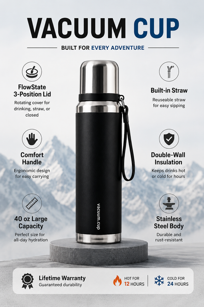 🔥 Keep Every Sip Perfect – Premium Stainless Steel Vacuum Flask
