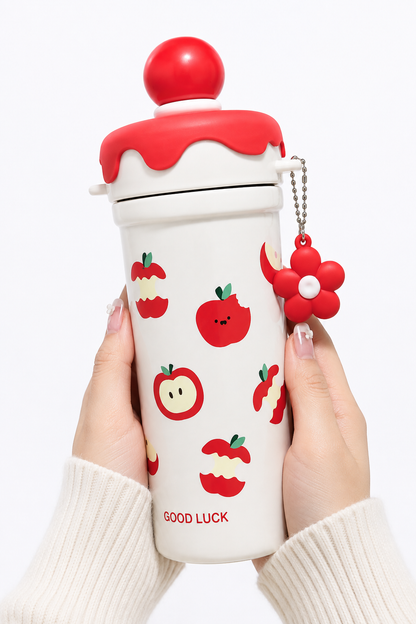 Cute Good Luck Strawberry 800ml Vacuum Insulated Thermos Flask