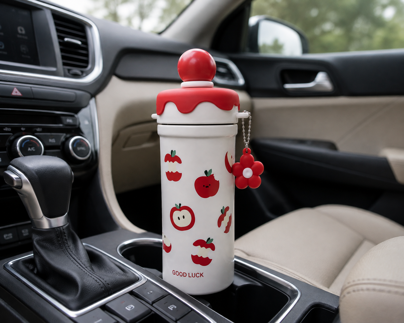 Cute Good Luck Strawberry 800ml Vacuum Insulated Thermos Flask