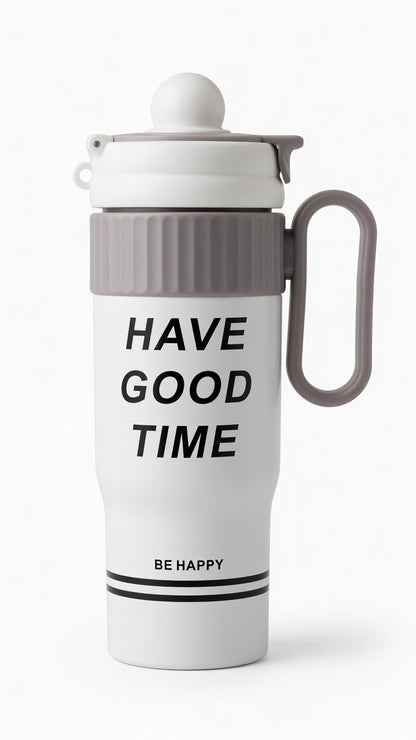 “Have Good Time” Motivational Tumbler with Handle