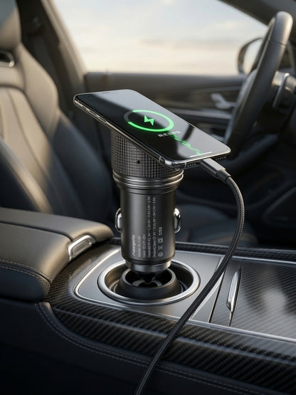 Newgurin 200W Dual Port Metal Car Charger | Fast PD 30W + QC Charging