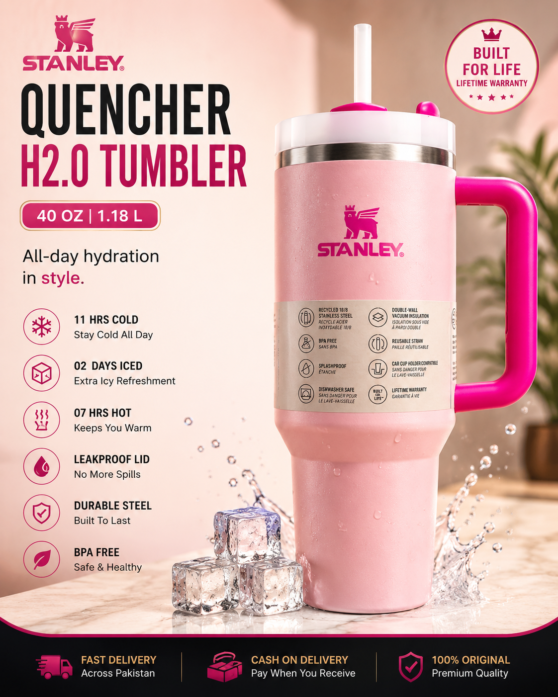 Stanley Quencher H2.0 40oz Tumbler