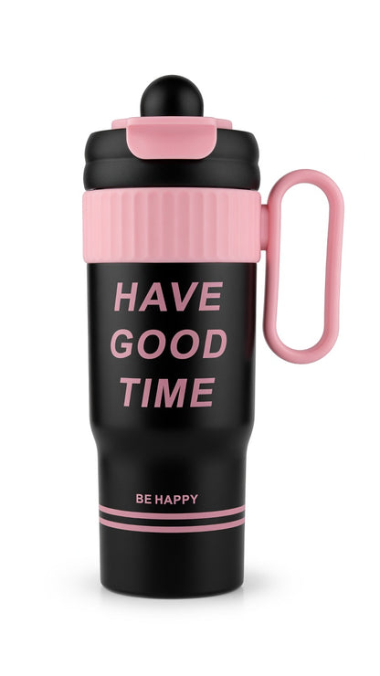 “Have Good Time” Motivational Tumbler with Handle