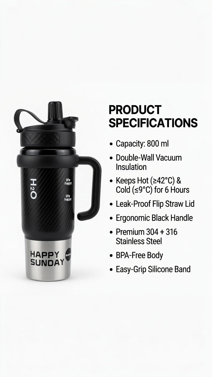 H2O Happy Sunday Tumbler – 40 oz / 1200 ml
