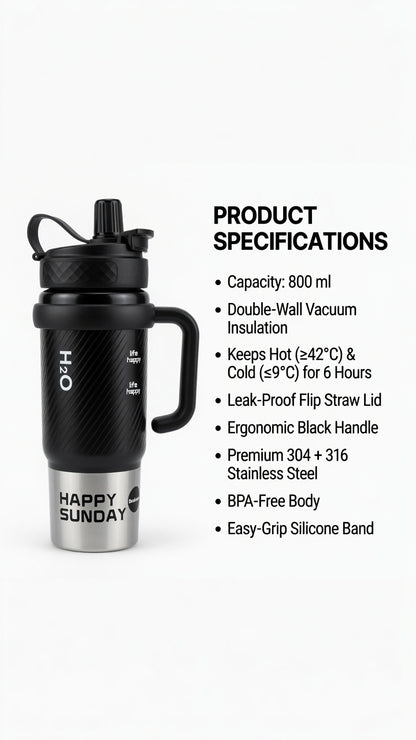 H2O Happy Sunday Tumbler – 40 oz / 1200 ml