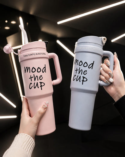 Mood The Cup Premium Insulated Tumbler with Handle & Straw
