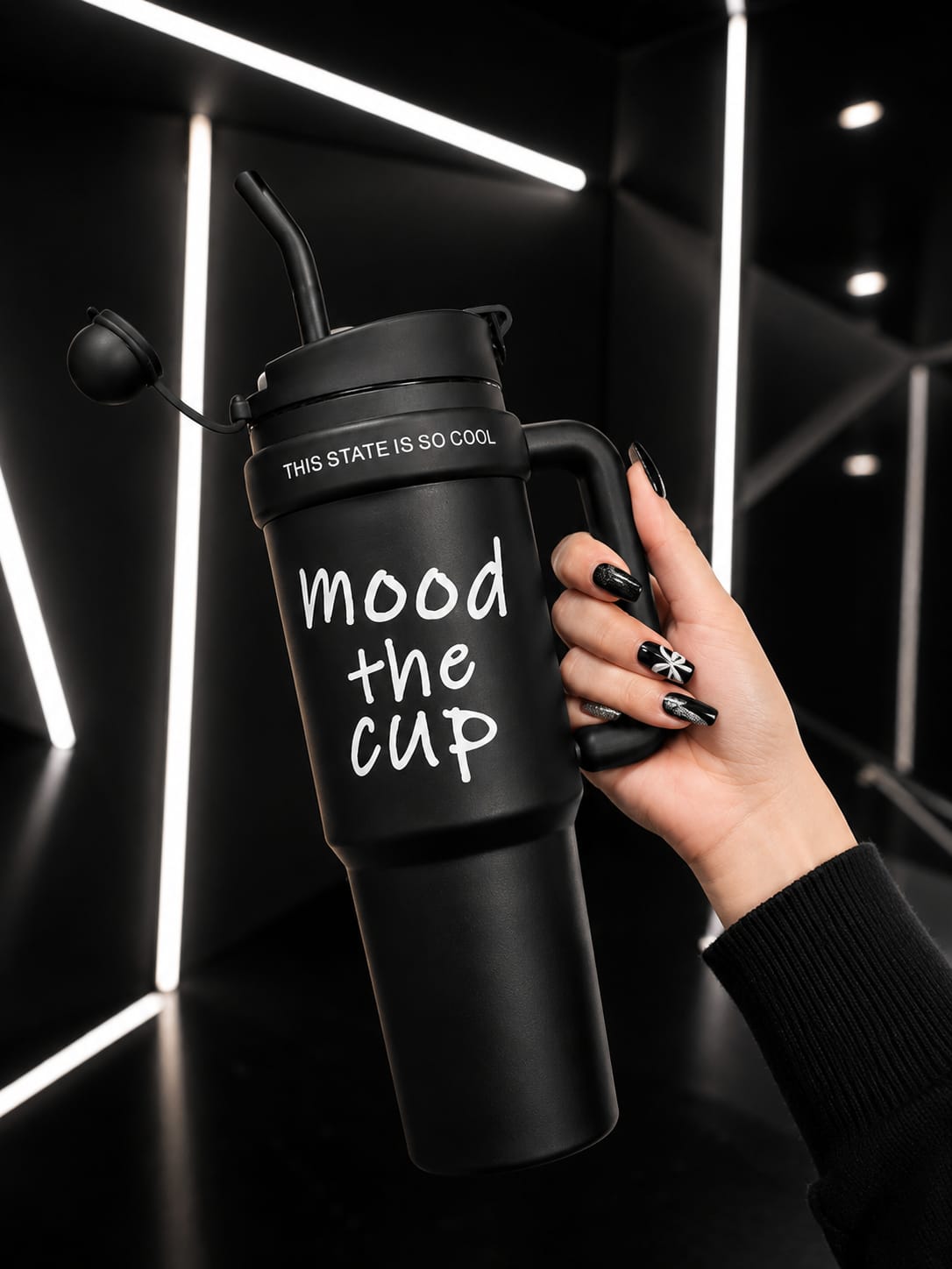 Mood The Cup Premium Insulated Tumbler with Handle & Straw