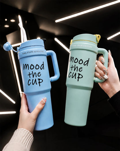 Mood The Cup Premium Insulated Tumbler with Handle & Straw