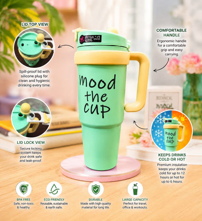 Mood The Cup Premium Insulated Tumbler with Handle & Straw