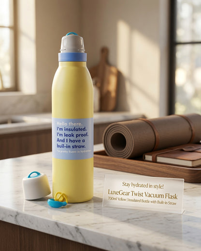 Premium Twist Vacuum Flask 700ml – Leak-Proof Hot & Cold Water Bottle