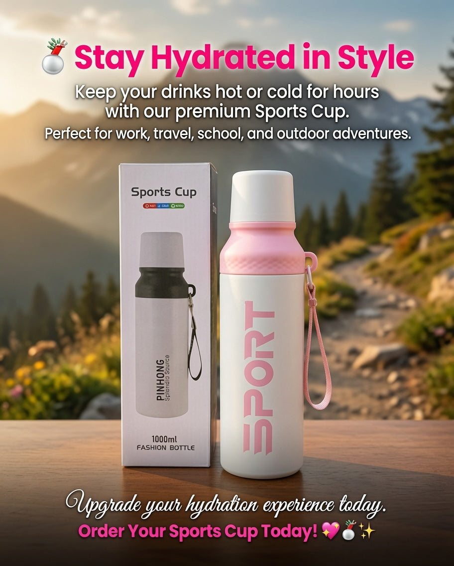 Stylish 1000ml Double Wall Stainless Steel Travel Cup