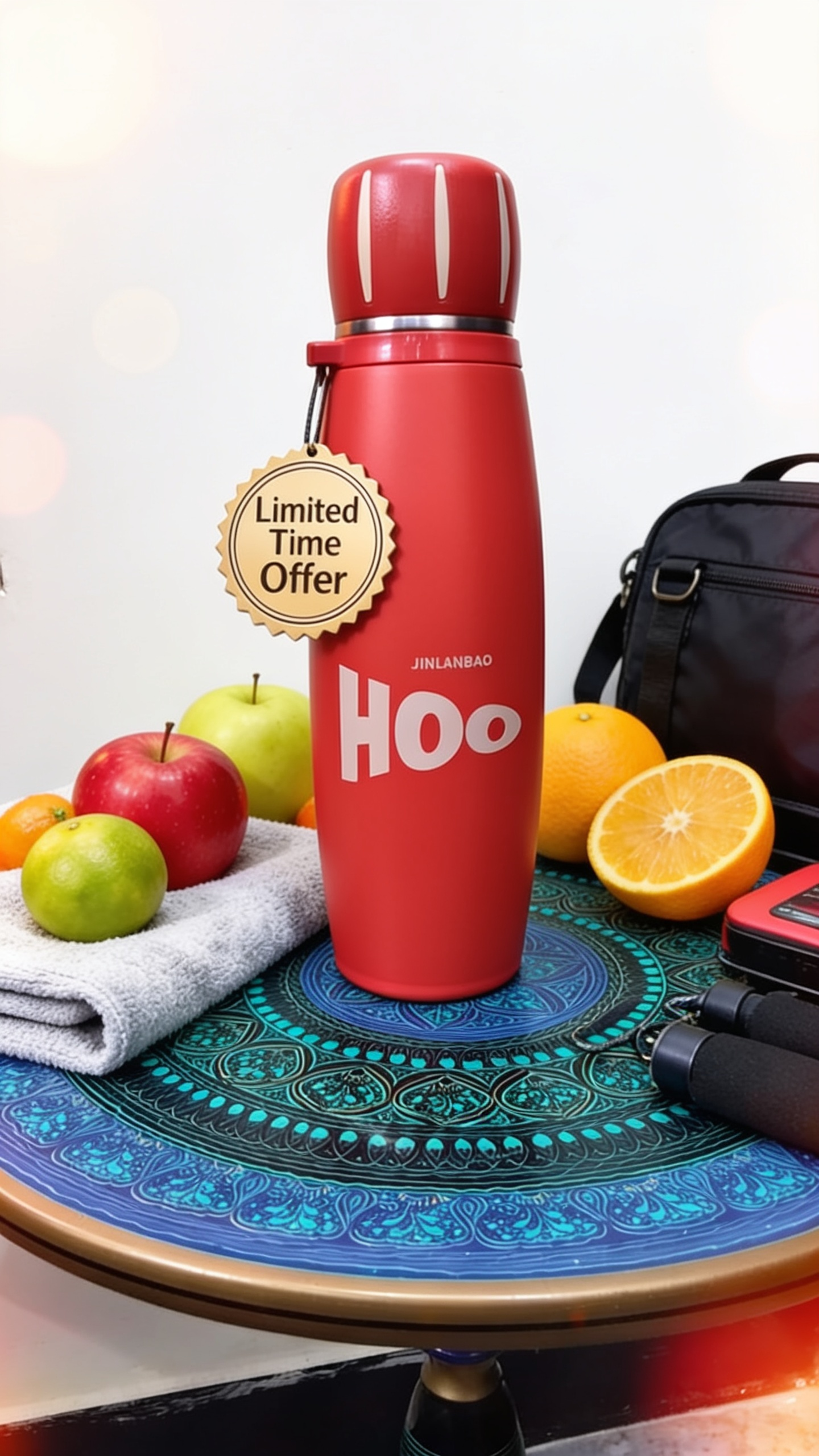 HOO Premium Stainless Steel Vacuum Flask 750ml - Hot & Cold Sports Cup