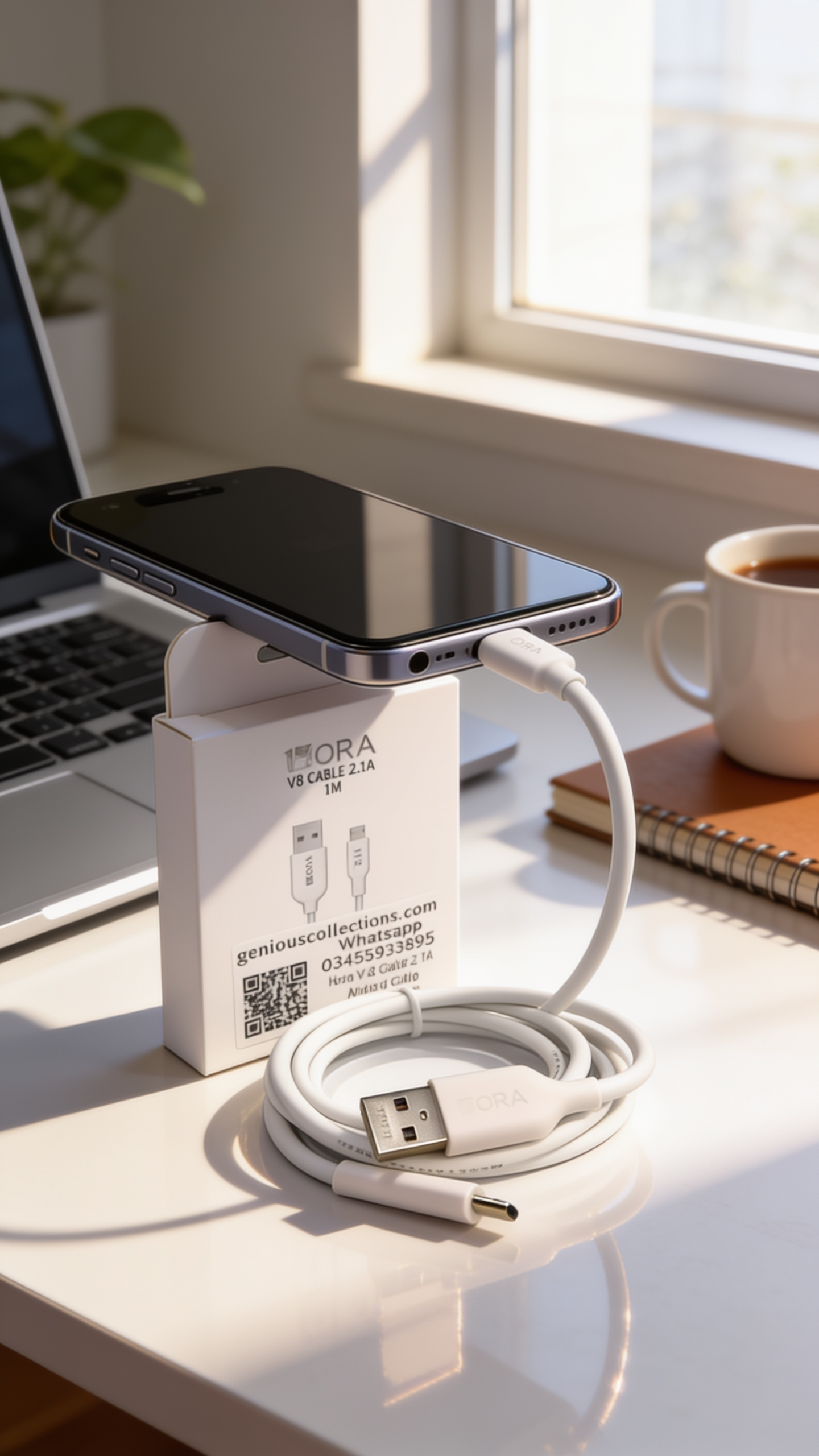 Hora V-8 Cable 2.1A Android/iPhone Cable