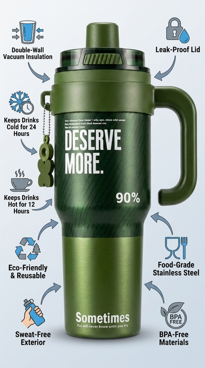 Deserve More Premium 1250ml Stainless Steel Tumbler