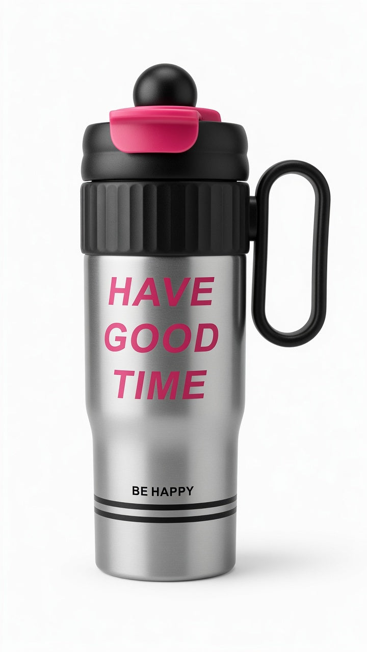 “Have Good Time” Motivational Tumbler with Handle